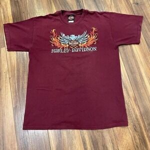 Burgundy Harley Davidson biker t-shirt #bikerstyle